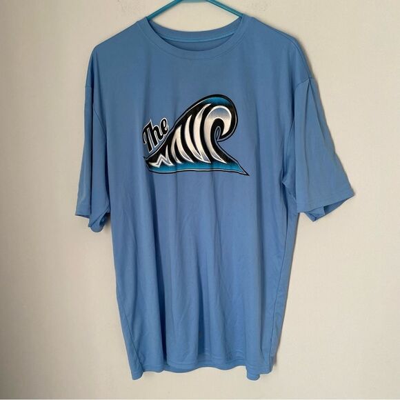 A4 Men’s Short Sleeve Crew Neck Dri Fit Blue ‘The Wave’ Tee - Picture 1 of 4